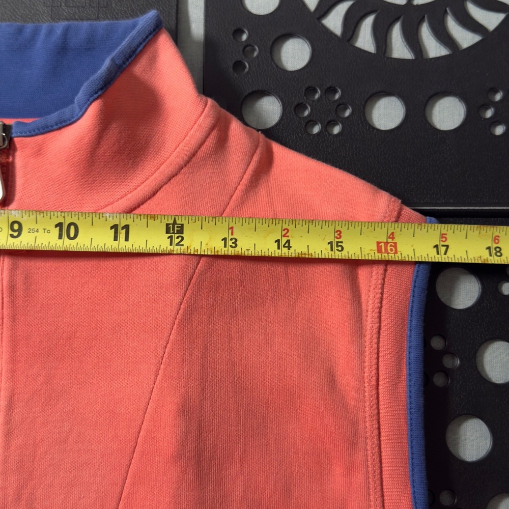 Bobby Jones Quarter Zip Pullover Womens Large Orange Pima Cotton Sporty - Picture 8 of 13